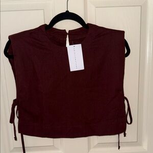 Elegant Maroon Sleeveless Crop Top